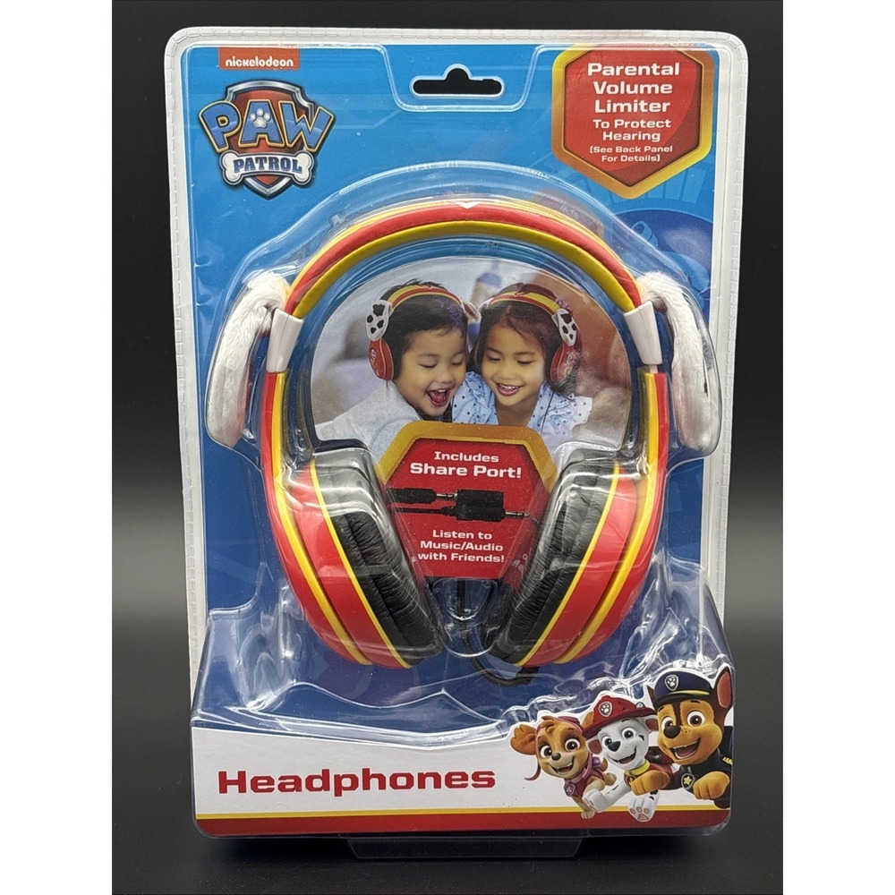 NEW eKids Paw Patrol  Marshall Kids Wired Headphones PW-140MA Parent Vol Control